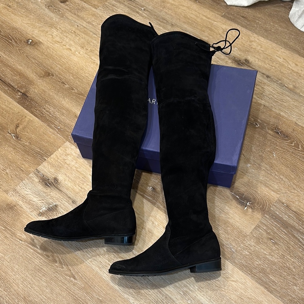 Stuart Weitzman Lowland Black Over-the-Knee Boots